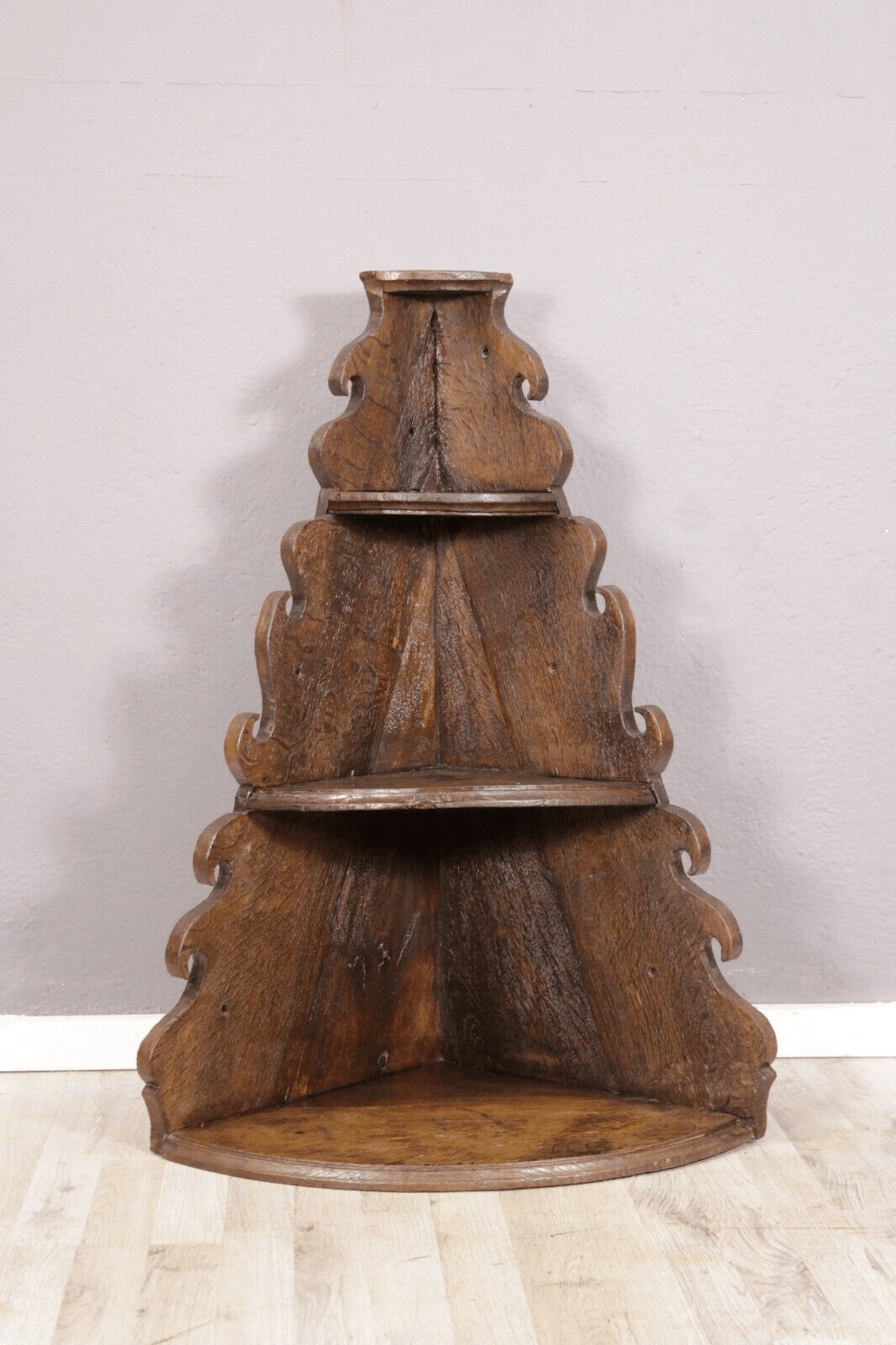 Antikes Eckregal Hängeregal Eiche